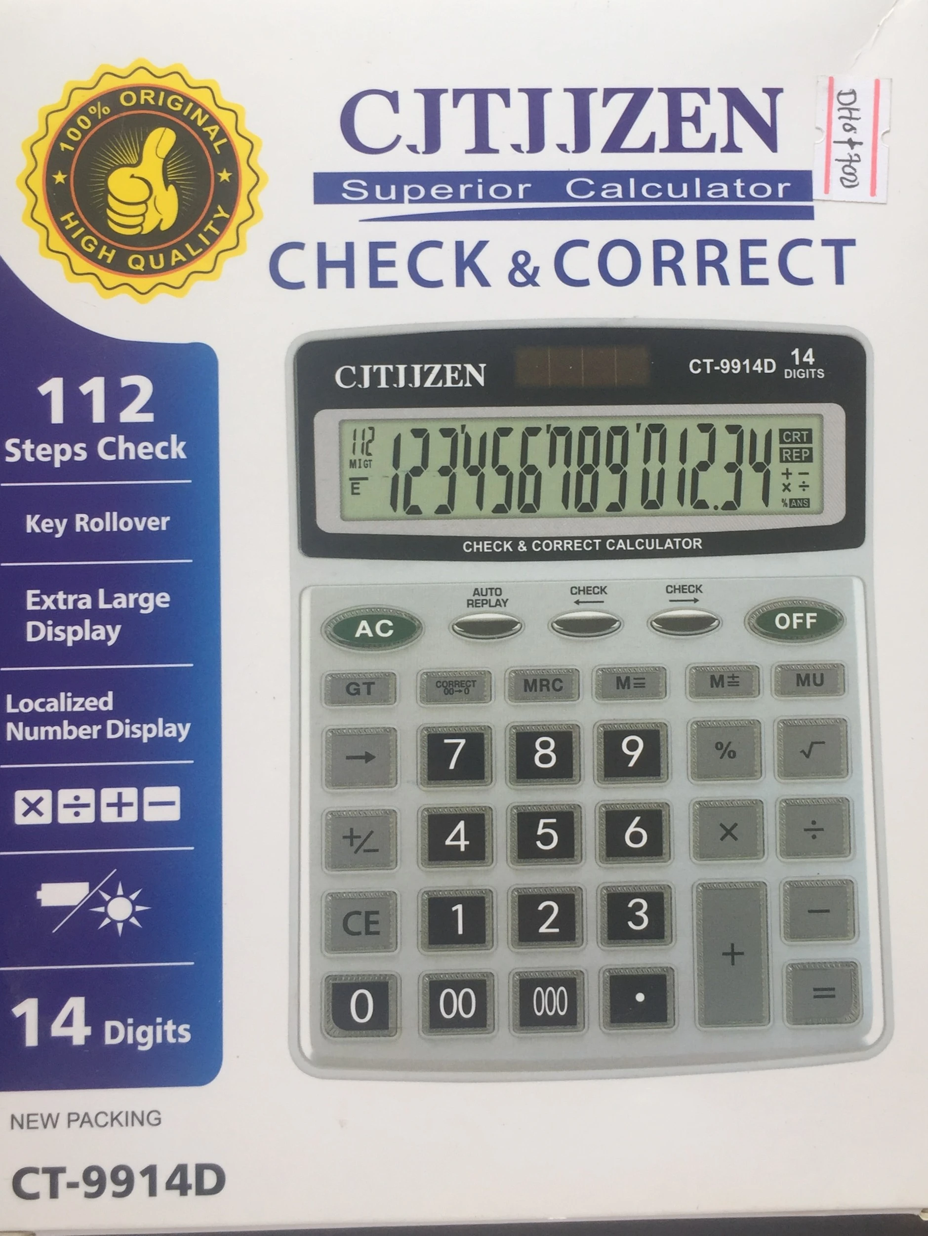 CJTJJZEN Electronic Calculator CT-9914D