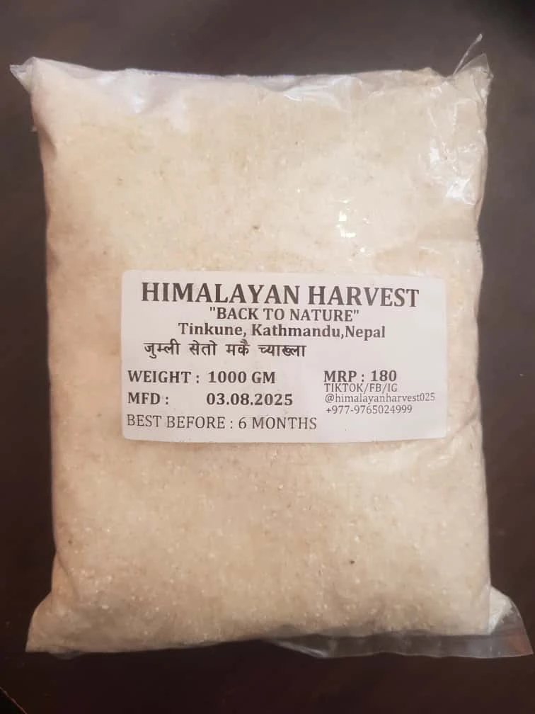 Organic Jumli Seto makai Chyakhla | Maize Grits 1 kg